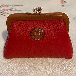 NWOT Dooney & Bourke Red AWL Kisslock Leather Lined Coin Purse IMMACULATE & HTF